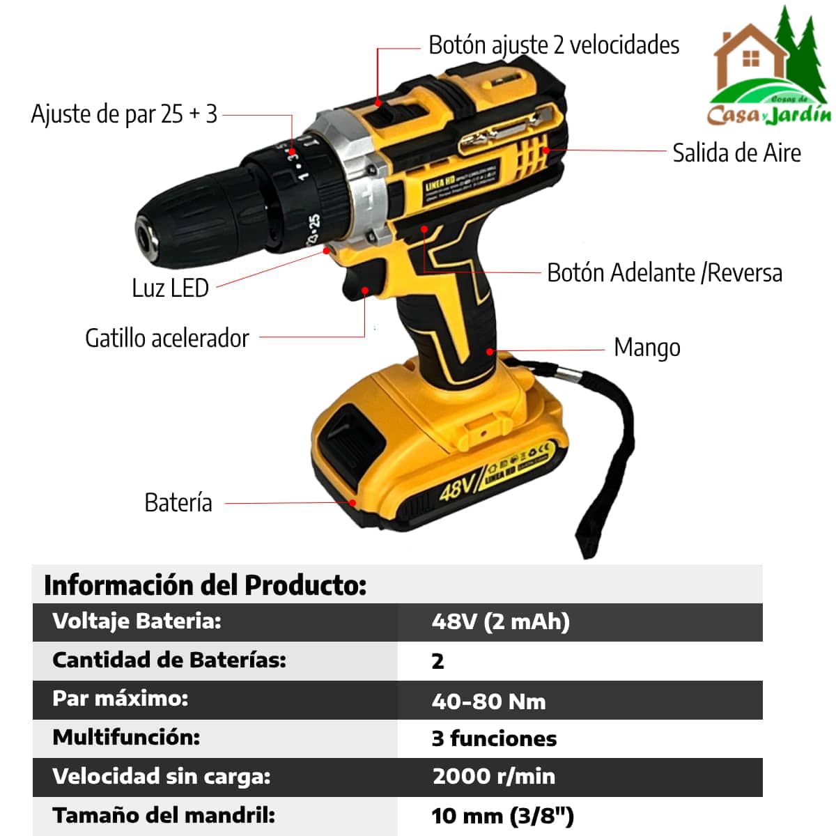 Taladro Atornillador a Batería 48V